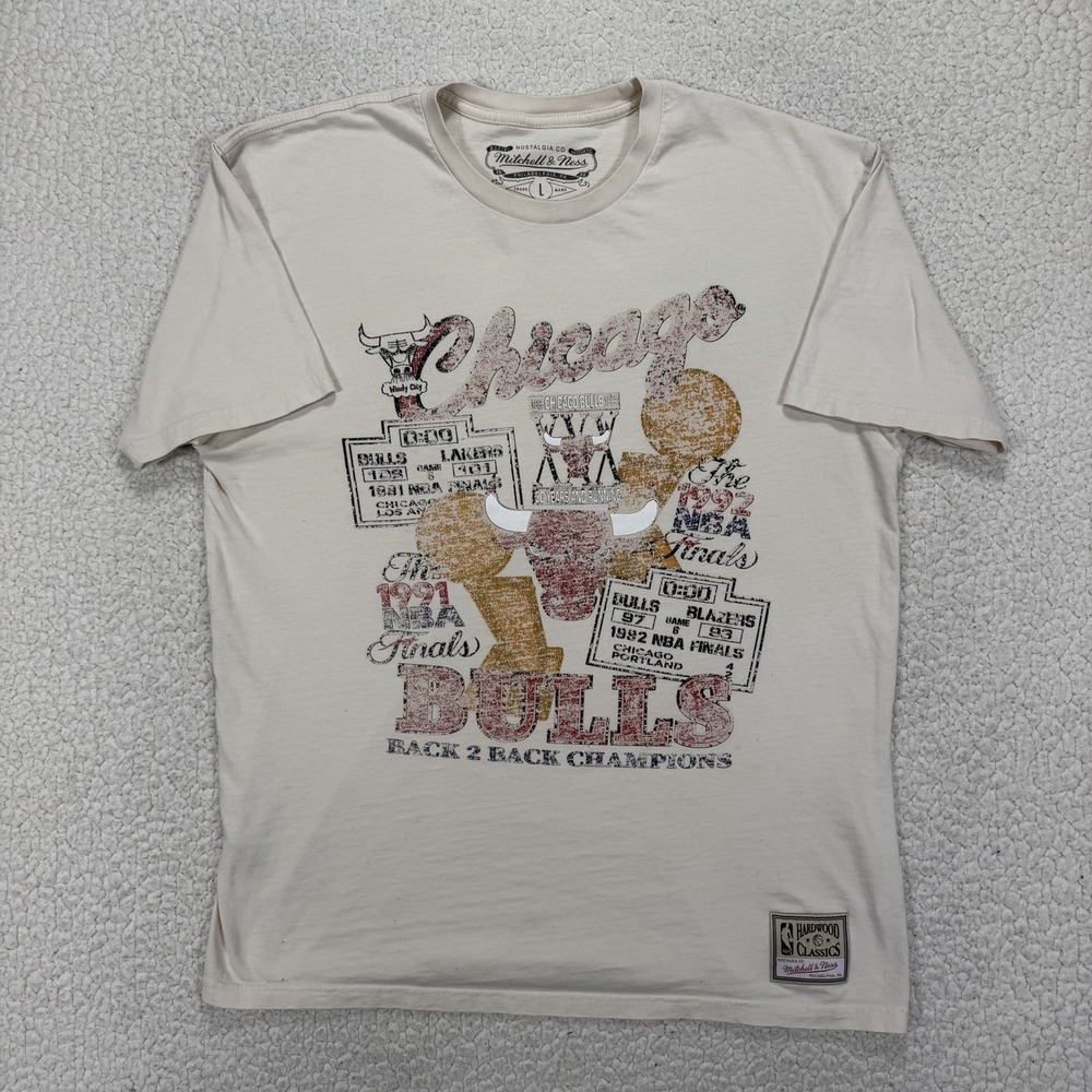 Mitchell & Ness Chicago Bulls Back 2 Back Champions  Shirt Men's L Vintage Style